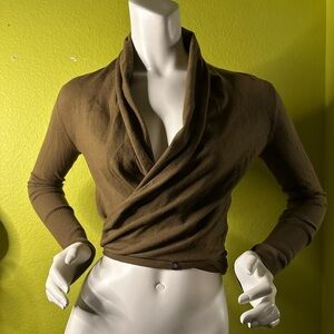 Neiwai Active Brown Longsleeve Wrap Cardigan